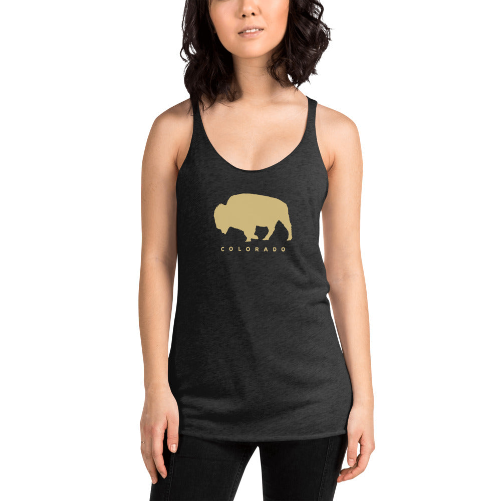 Cool State Colorado Native Buffalo Fan Women's Racerback Tank Top