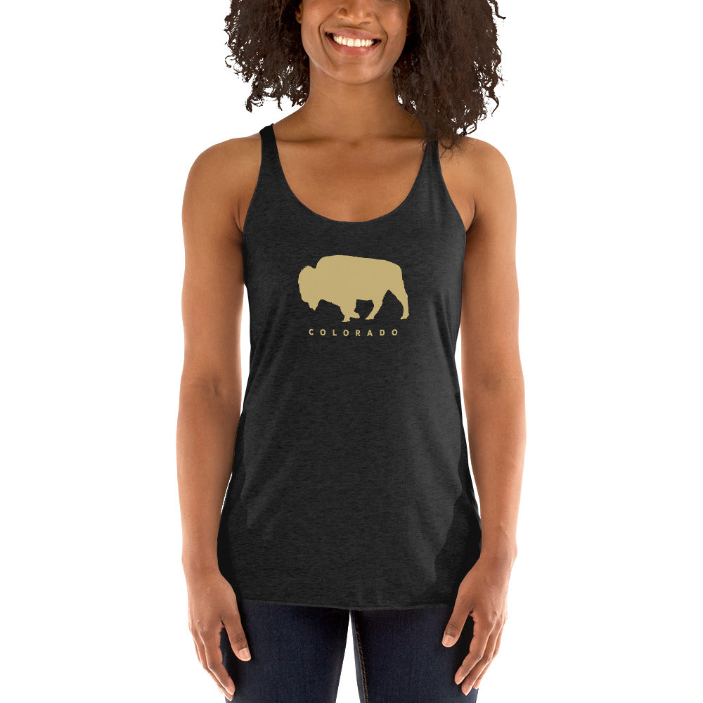 Cool State Colorado Native Buffalo Fan Women's Racerback Tank Top