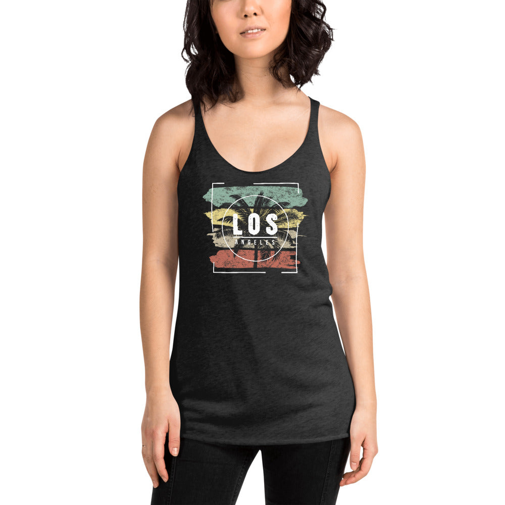 Cool Los Angeles California Beach Palm Tree Vacation Souvenir Women's Racerback Tank Top