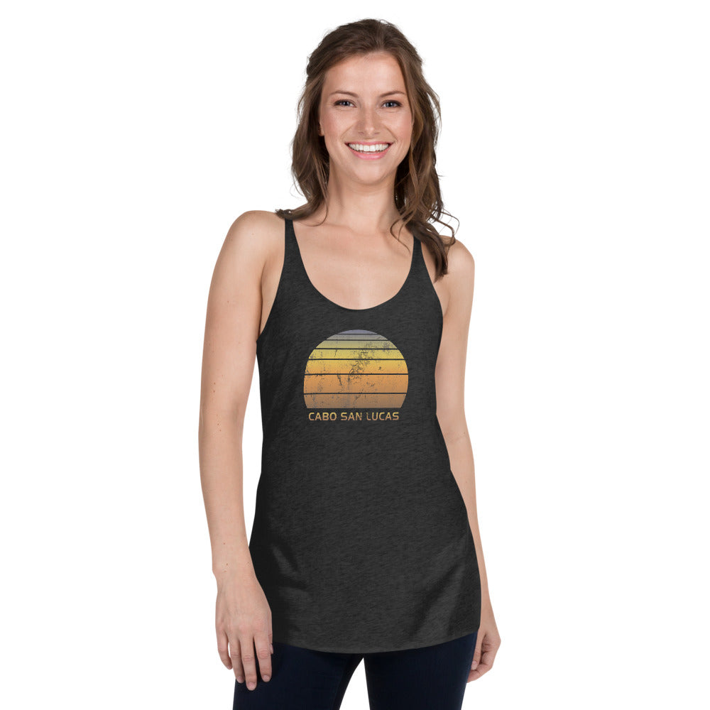 Retro Cabo San Lucas Mexico Mexican Beach Vacation Souvenir Women's Racerback Tank Top