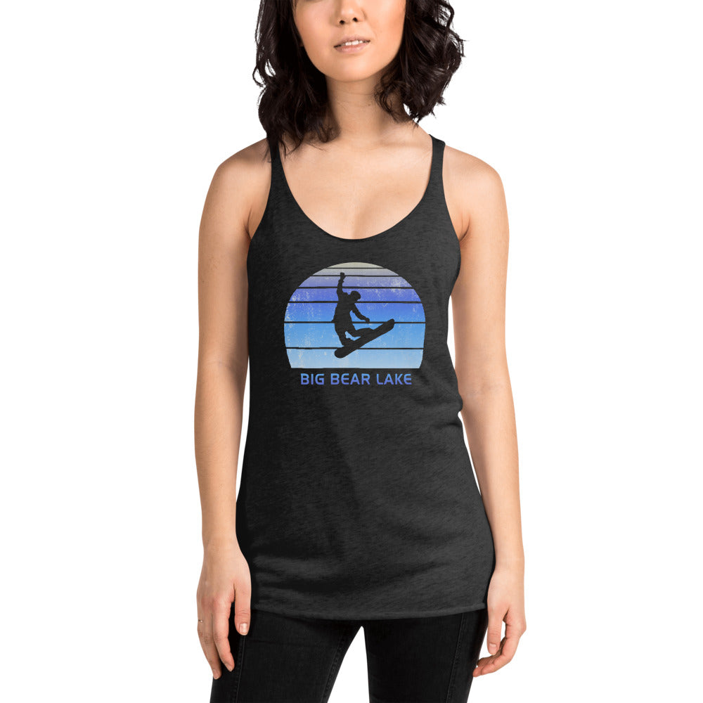 Retro Big Bear Lake California Snowboarding Fan Women's Racerback Tank Top