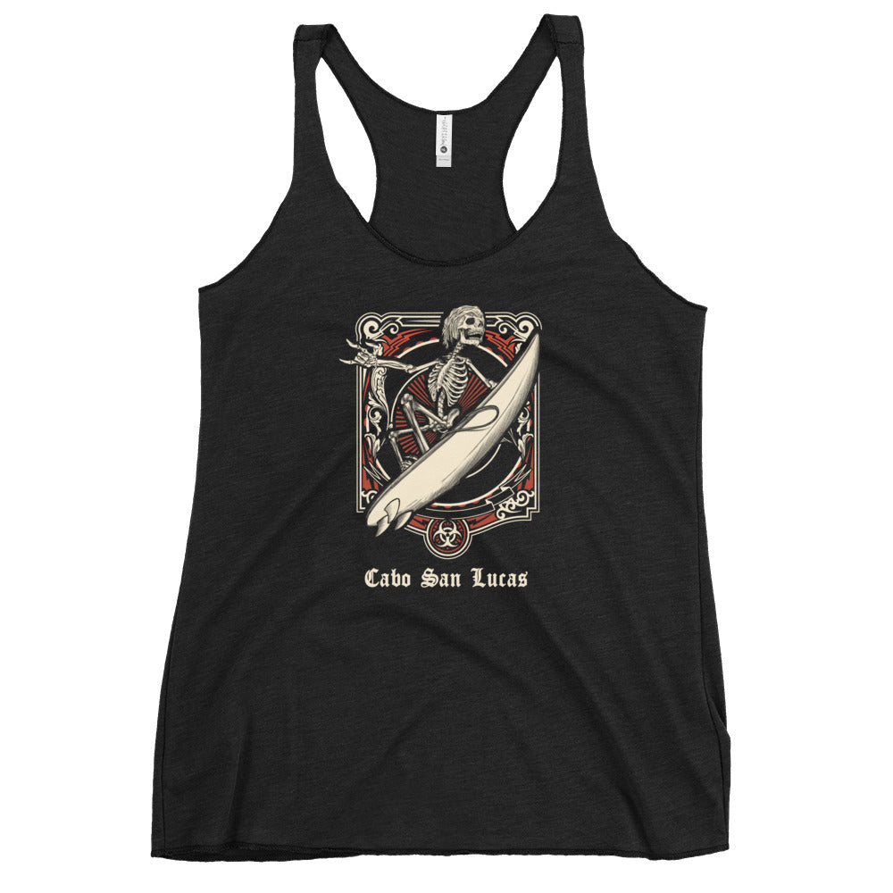 Cool Cabo San Lucas Mexico Surfing Fan Surfer Women's Racerback Tank Top