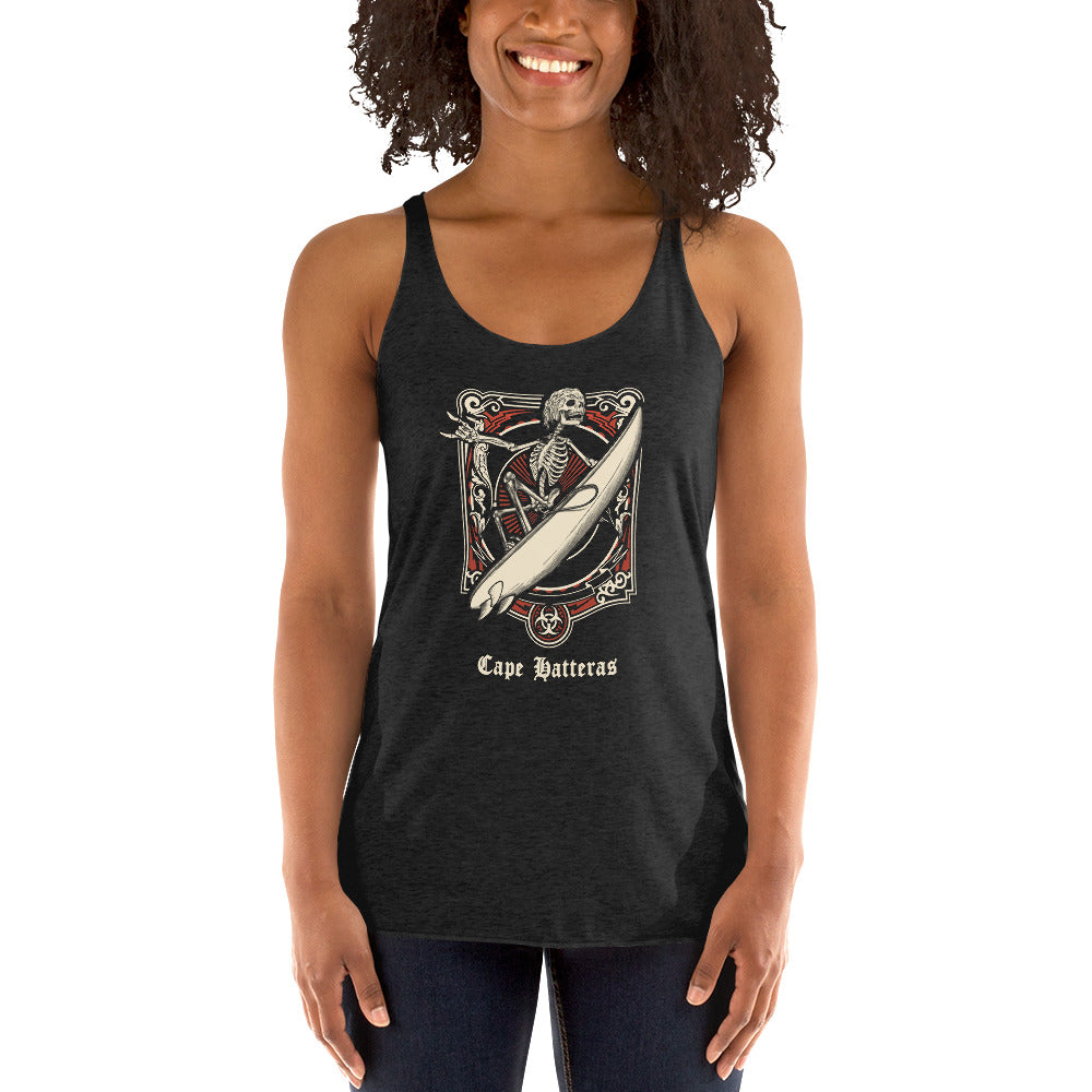 Cool Cape Hatteras North Carolina Surfing Fan Surfer Women's Racerback Tank Top