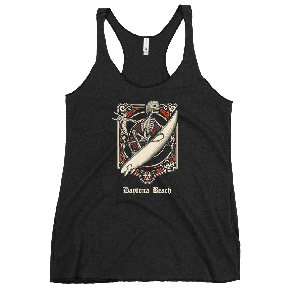 Cool Daytona Beach Florida Surfing Fan Surfer Women's Racerback Tank Top