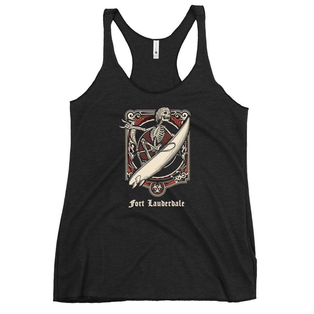 Cool Fort Lauderdale Florida Surfing Fan Surfer Women's Racerback Tank Top