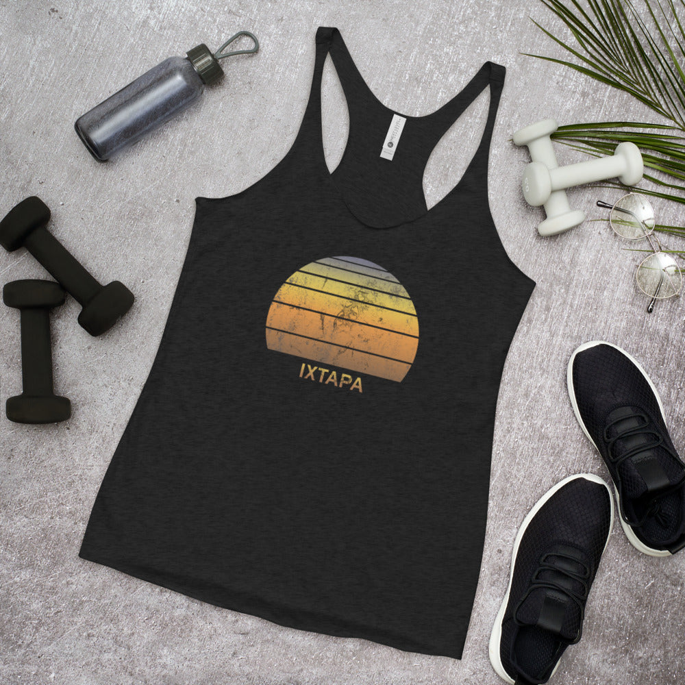 Retro Ixtapa Mexico Mexican Beach Vacation Souvenir Women's Racerback Tank Top
