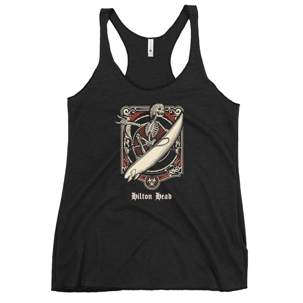 Cool Hilton Head South Carolina Surfing Fan Surfer Women's Racerback Tank Top