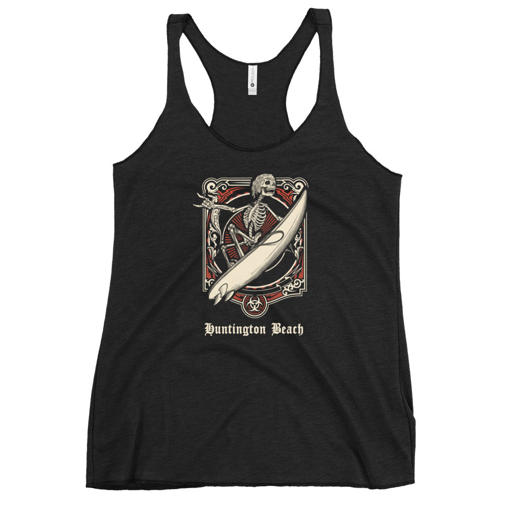 Cool Huntington Beach California Surfing Fan Surfer Women's Racerback Tank Top