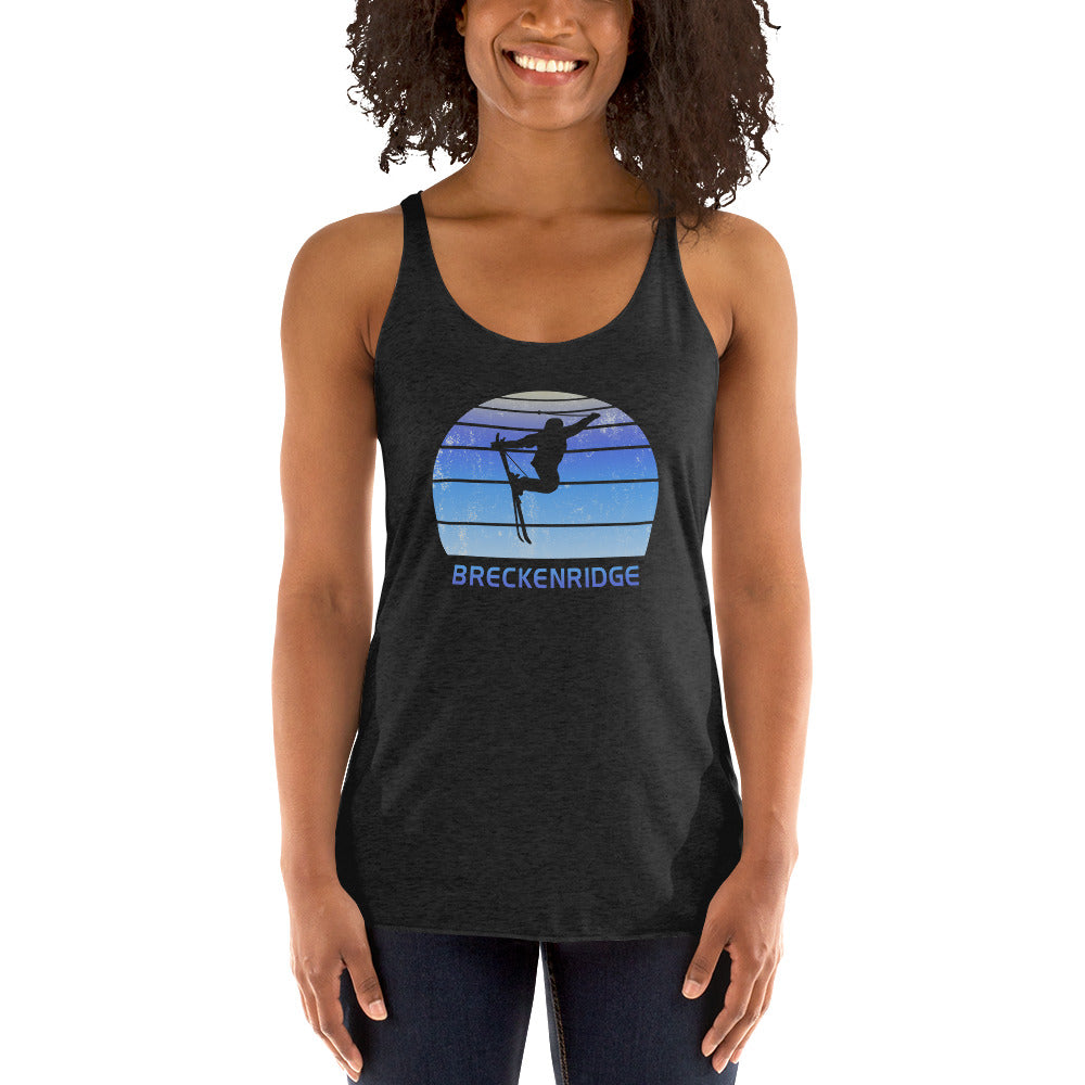 Retro Breckenridge Colorado Skiing Fan Women's Racerback Tank Top