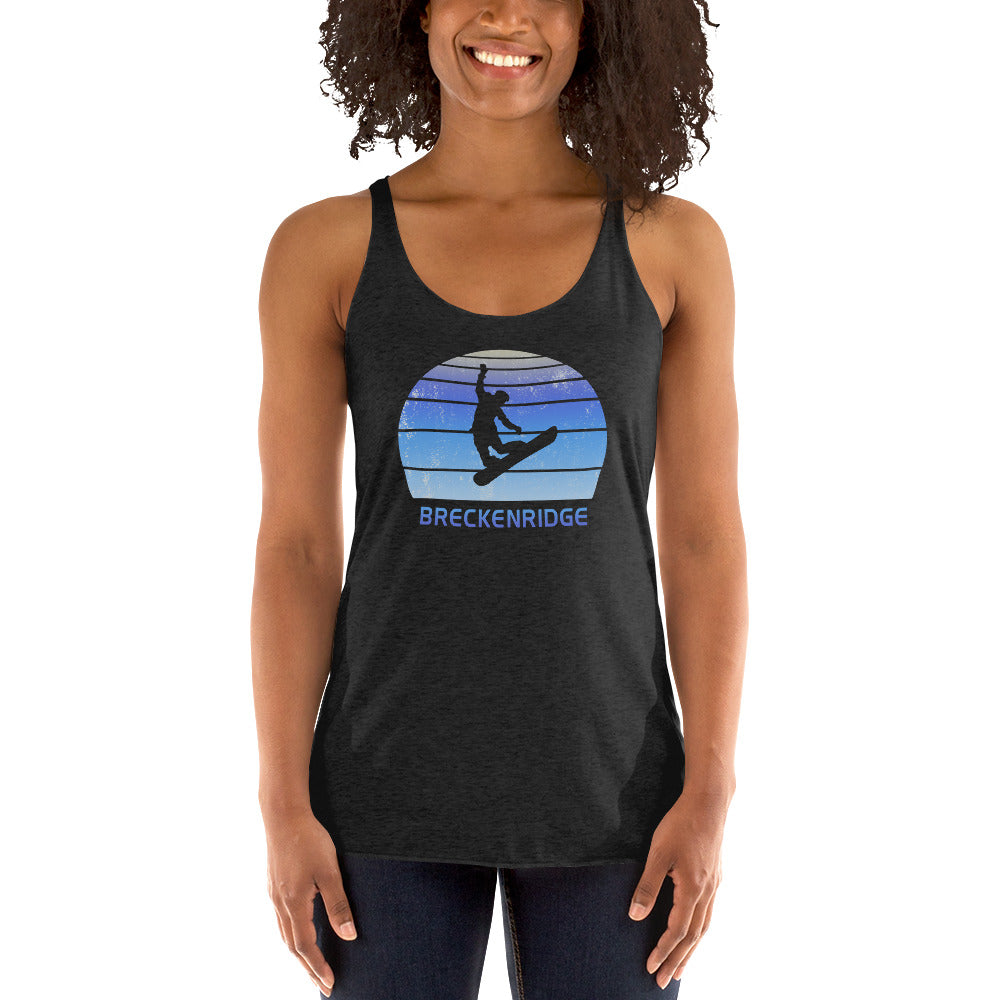 Retro Breckenridge Colorado Snowboarding Fan Women's Racerback Tank Top