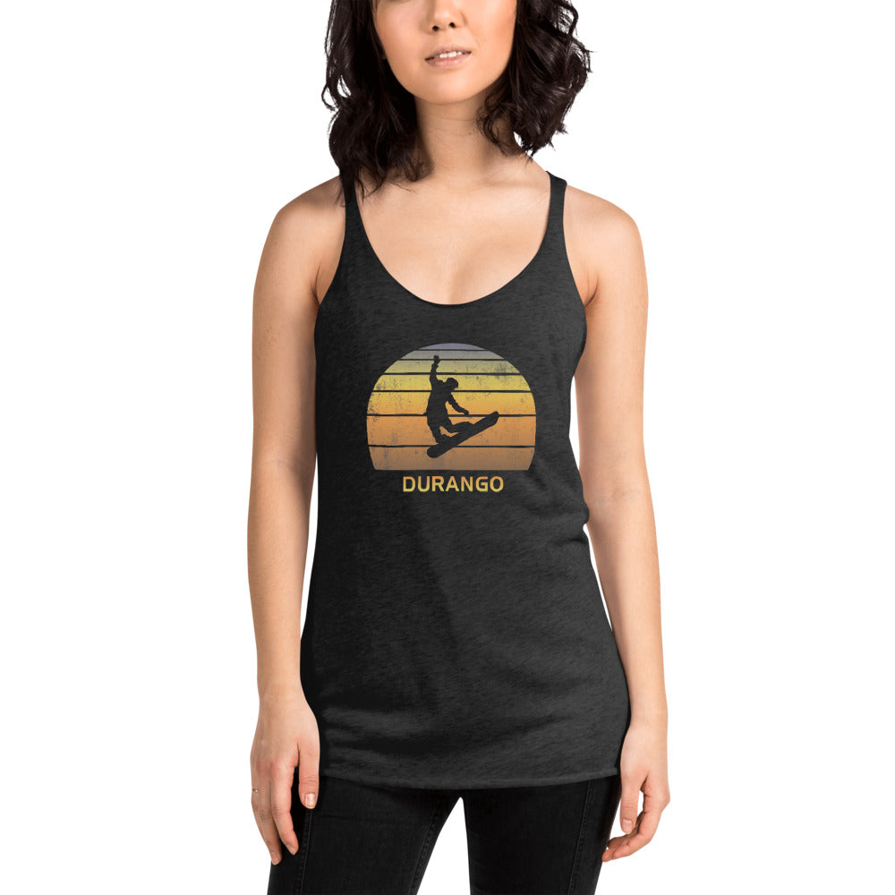 Retro Durango Colorado Snowboarding Fan Women's Racerback Tank Top