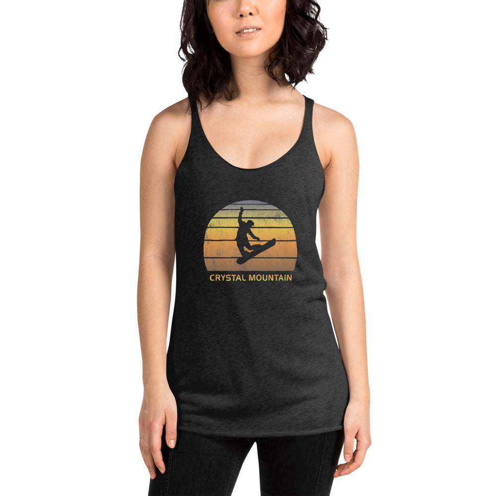 Retro Crystal Mountain Snowboarding Fan Women's Racerback Tank Top