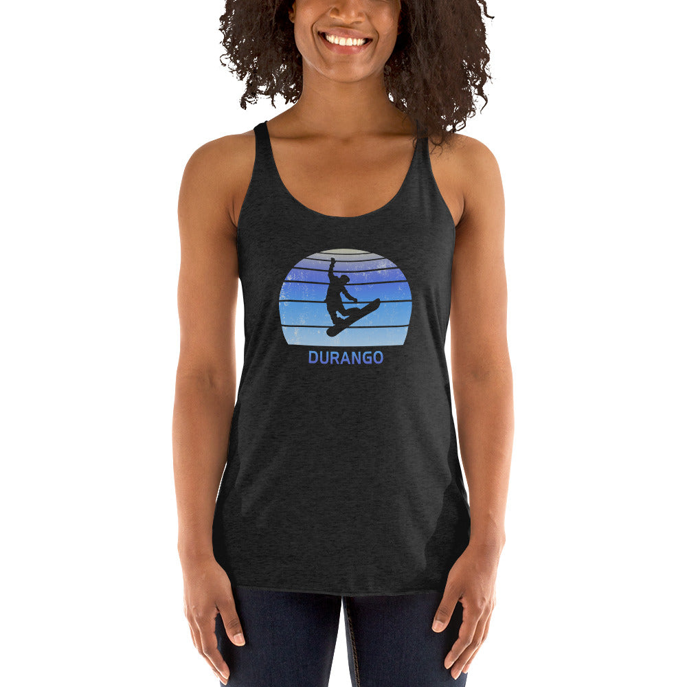 Retro Durango Colorado Snowboarding Fan Women's Racerback Tank Top