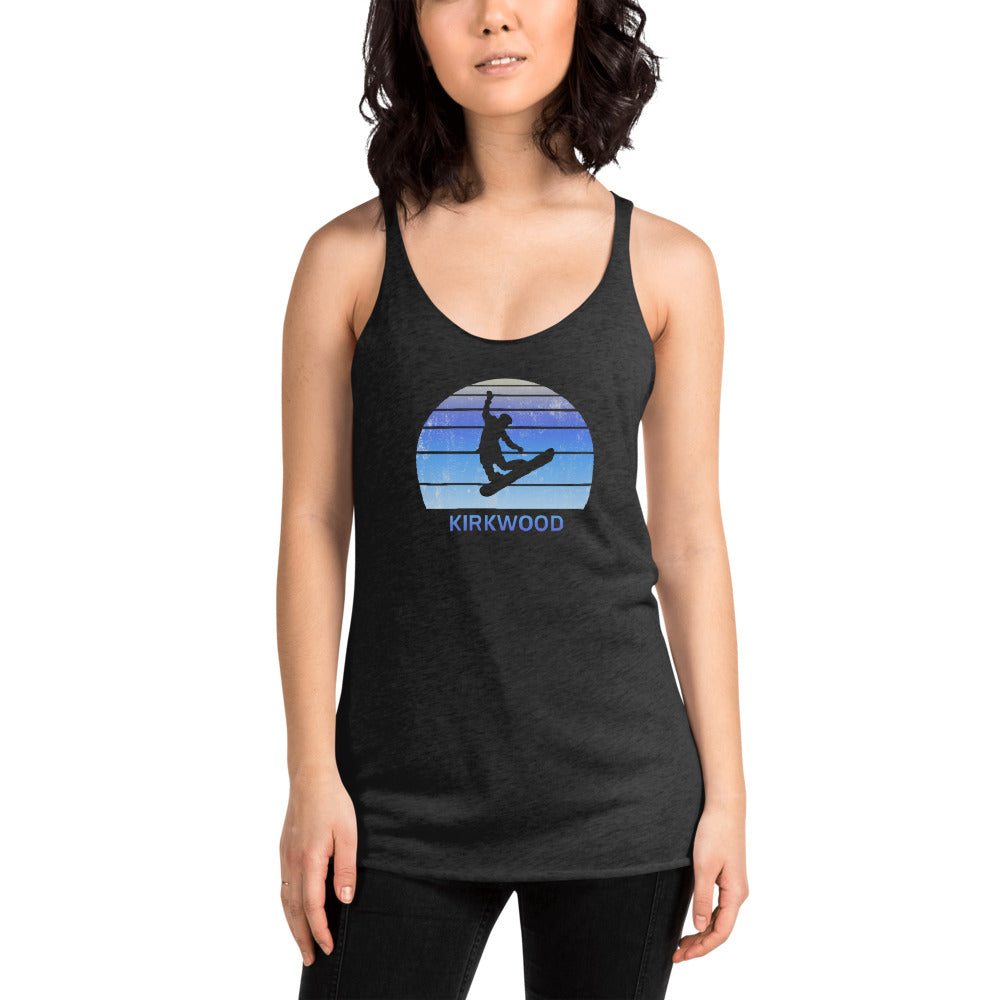 Retro Kirkwood California Snowboarding Fan Women's Racerback Tank Top