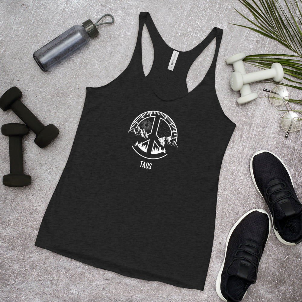 Taos New Mexico Skiing Snowboarding Camping Fan Women's Racerback Tank Top
