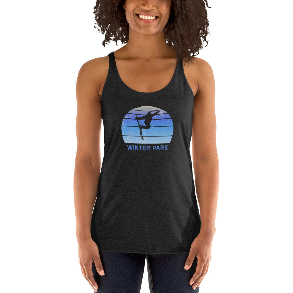 Retro Winter Park Colorado Skiing Fan Women's Racerback Tank Top