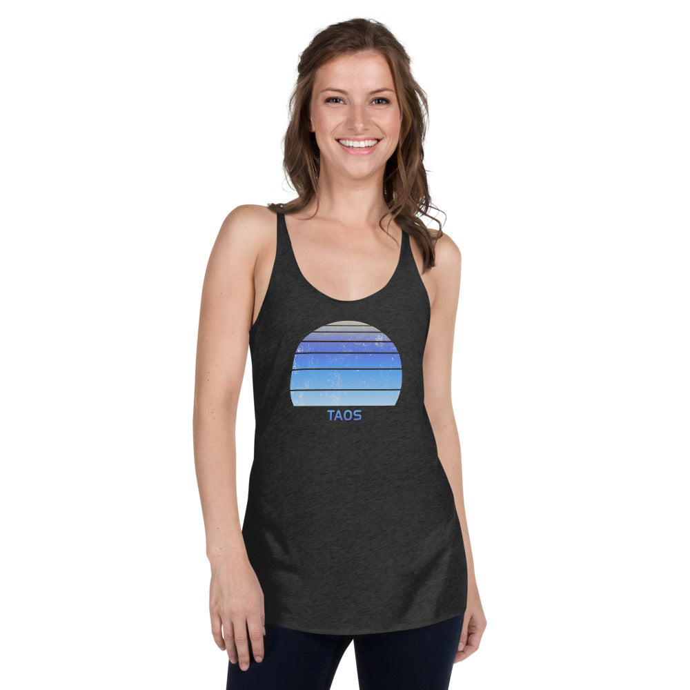 Retro Taos New Mexico Ski Skiing Fan Women's Racerback Tank Top