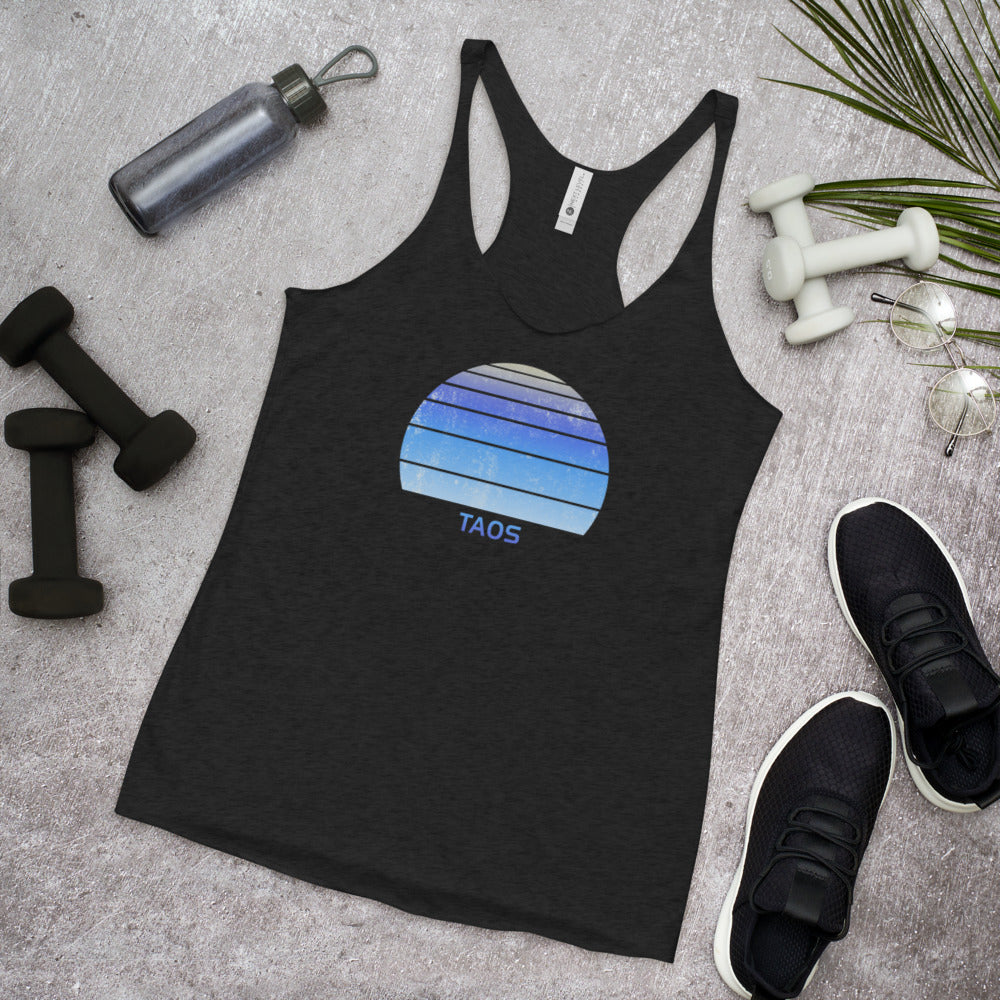 Retro Taos New Mexico Ski Skiing Fan Women's Racerback Tank Top