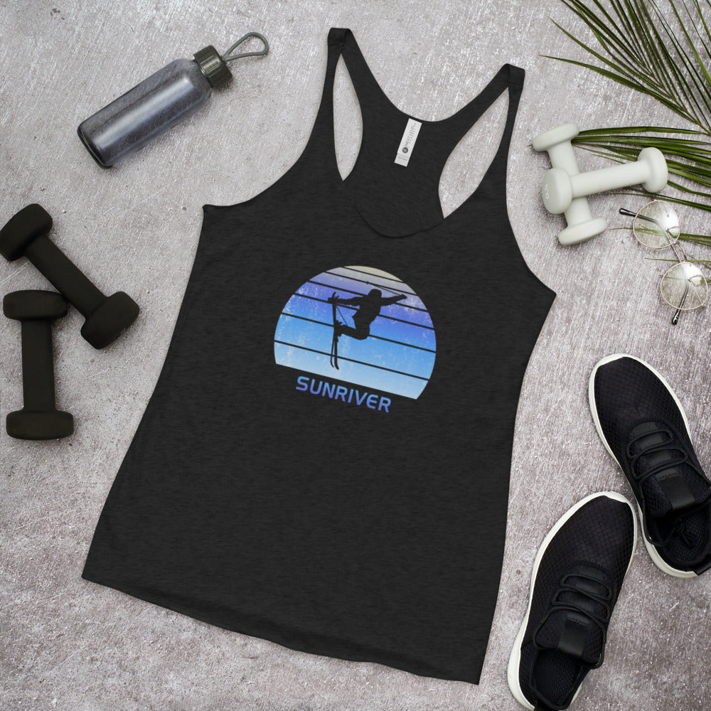 Retro Sunriver Oregon Skiing Fan Women's Racerback Tank Top