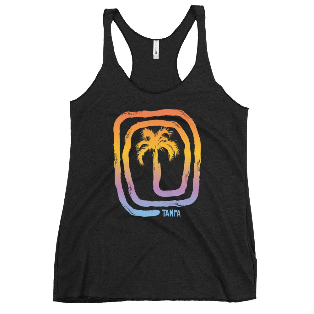 Cool Tampa Florida Beach Palm Tree Vacation Souvenir Women's Racerback Tank Top