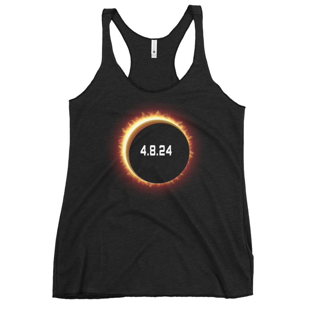 2024 Solar Eclipse Souvenir Memento April 8 Women's Racerback Tank Top