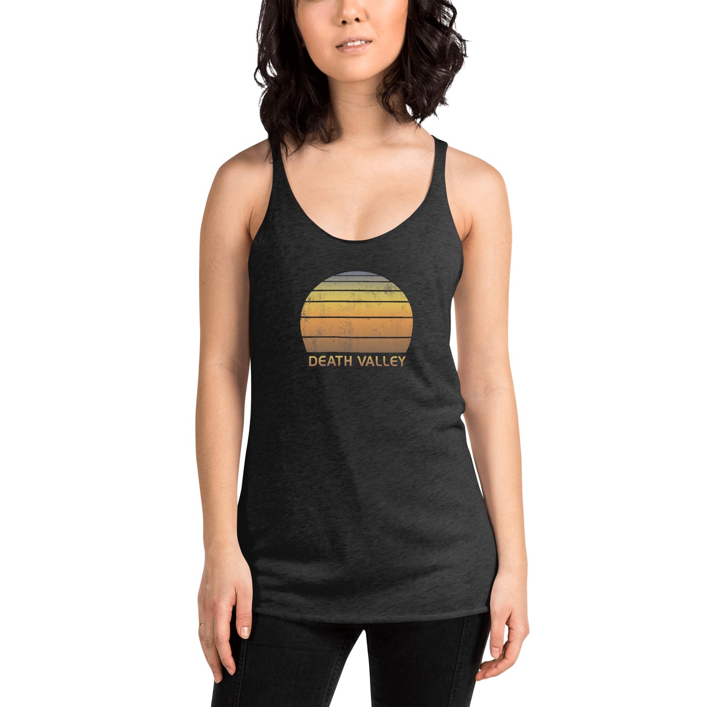 Retro Death Valley California Women's Racerback Tank Top Vacation Souvenir Sunset Vintage