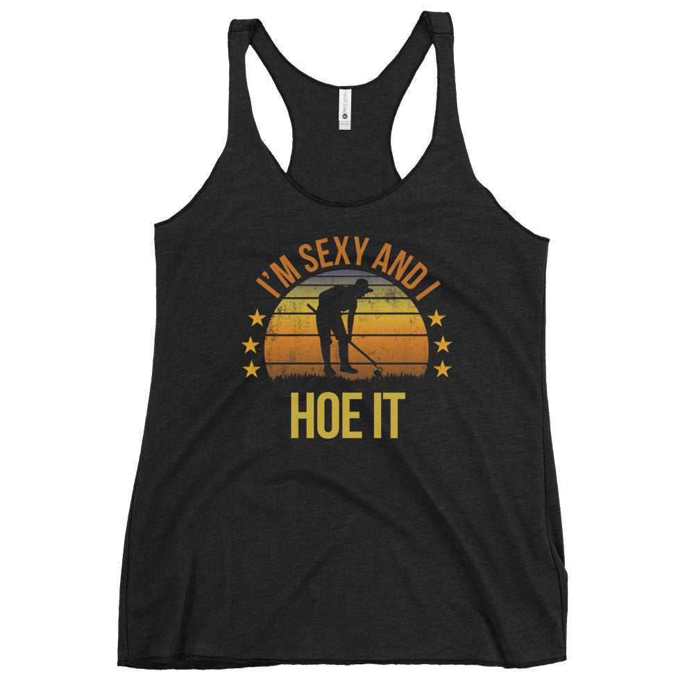 Funny Gardening Fan Gardener Quote Joke Sarcastic Women's Racerback Tank Top