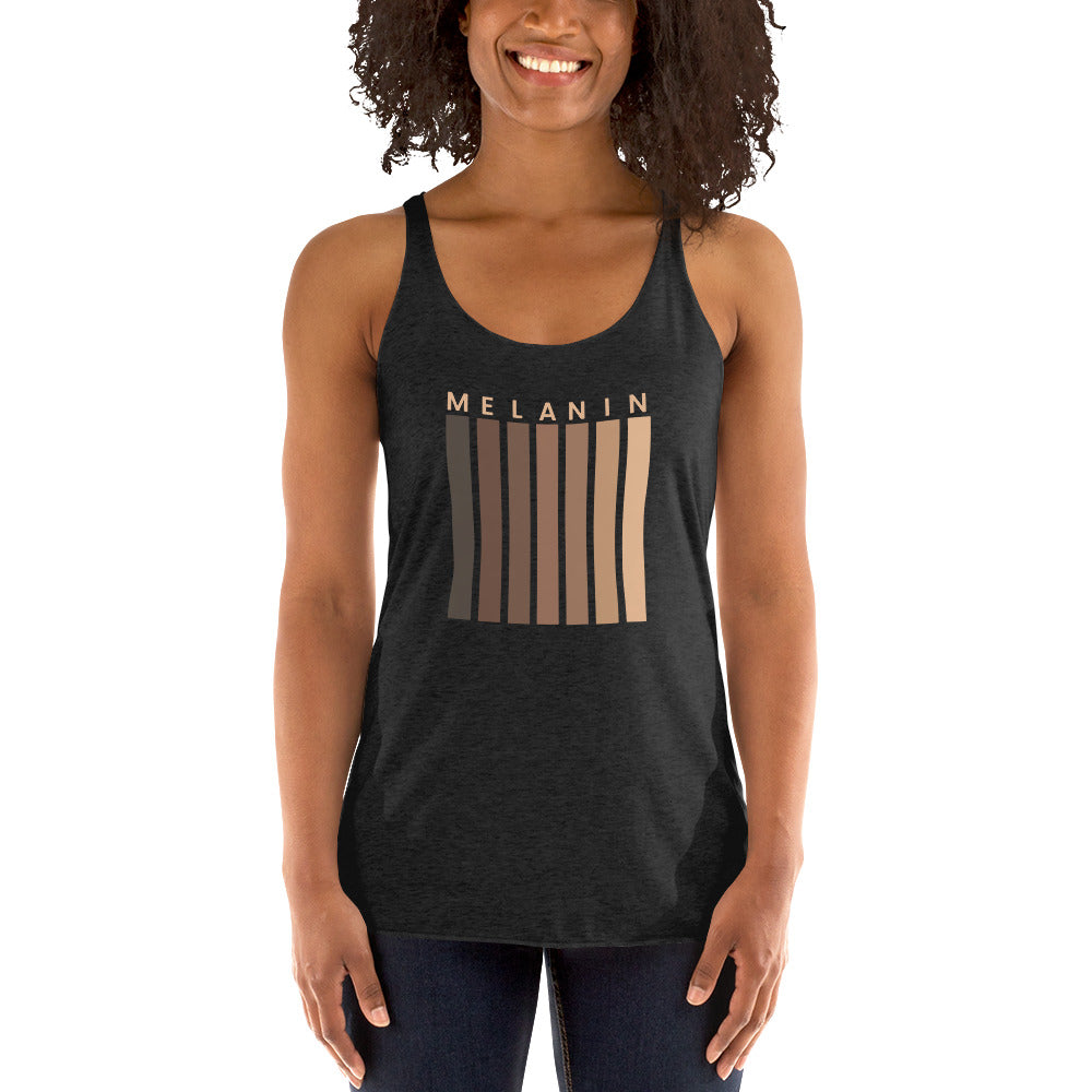 Melanin African American Black Pride Women's Racerback Tank Top