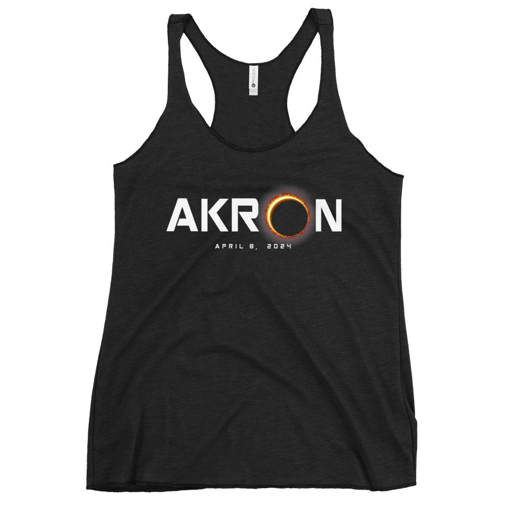 Akron Ohio 2024 Eclipse Souvenir April 8 Women's Racerback Tank Top