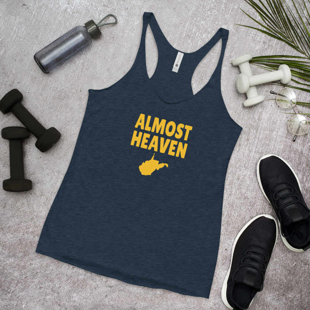 Almost Heaven West Virginia Fan College Football Women's Racerback Tank Top