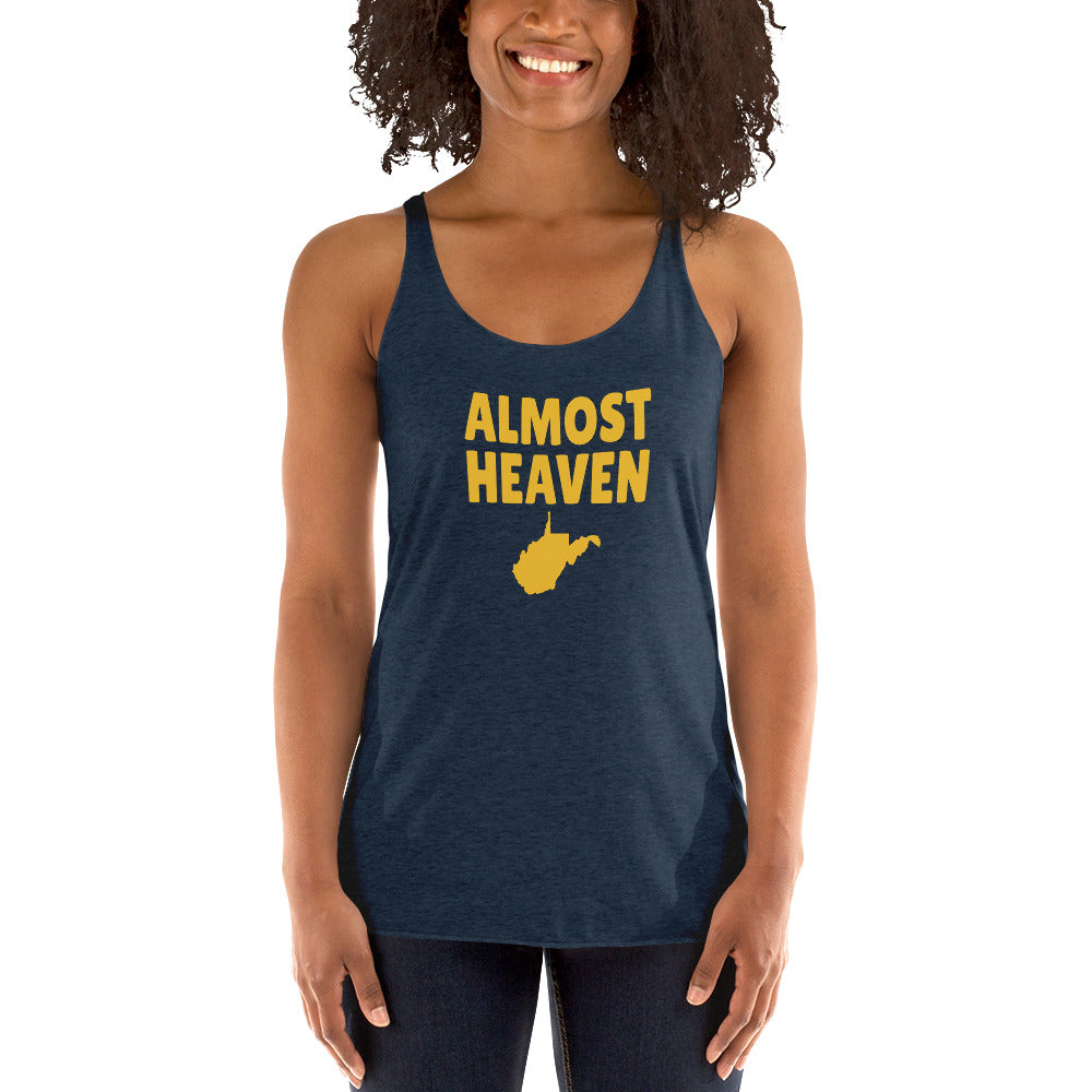 Almost Heaven West Virginia Fan College Football Women's Racerback Tank Top