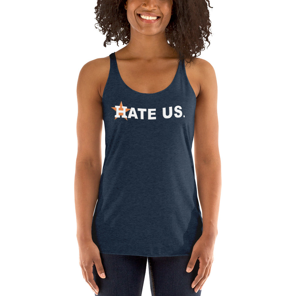 Hate Us Funny Houston Baseball Fan Women's Racerback Tank Top