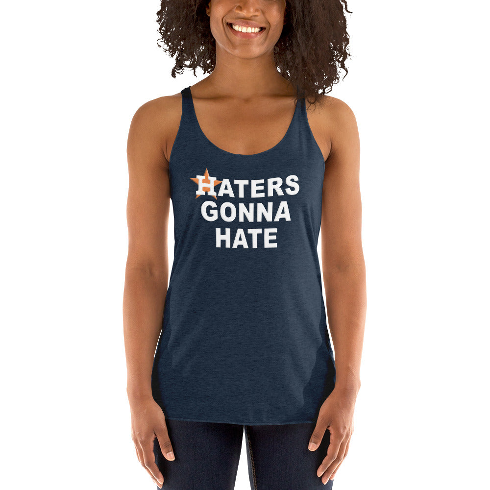 Haters Gonna Hate Funny Houston Baseball Fan Women's Racerback Tank Top