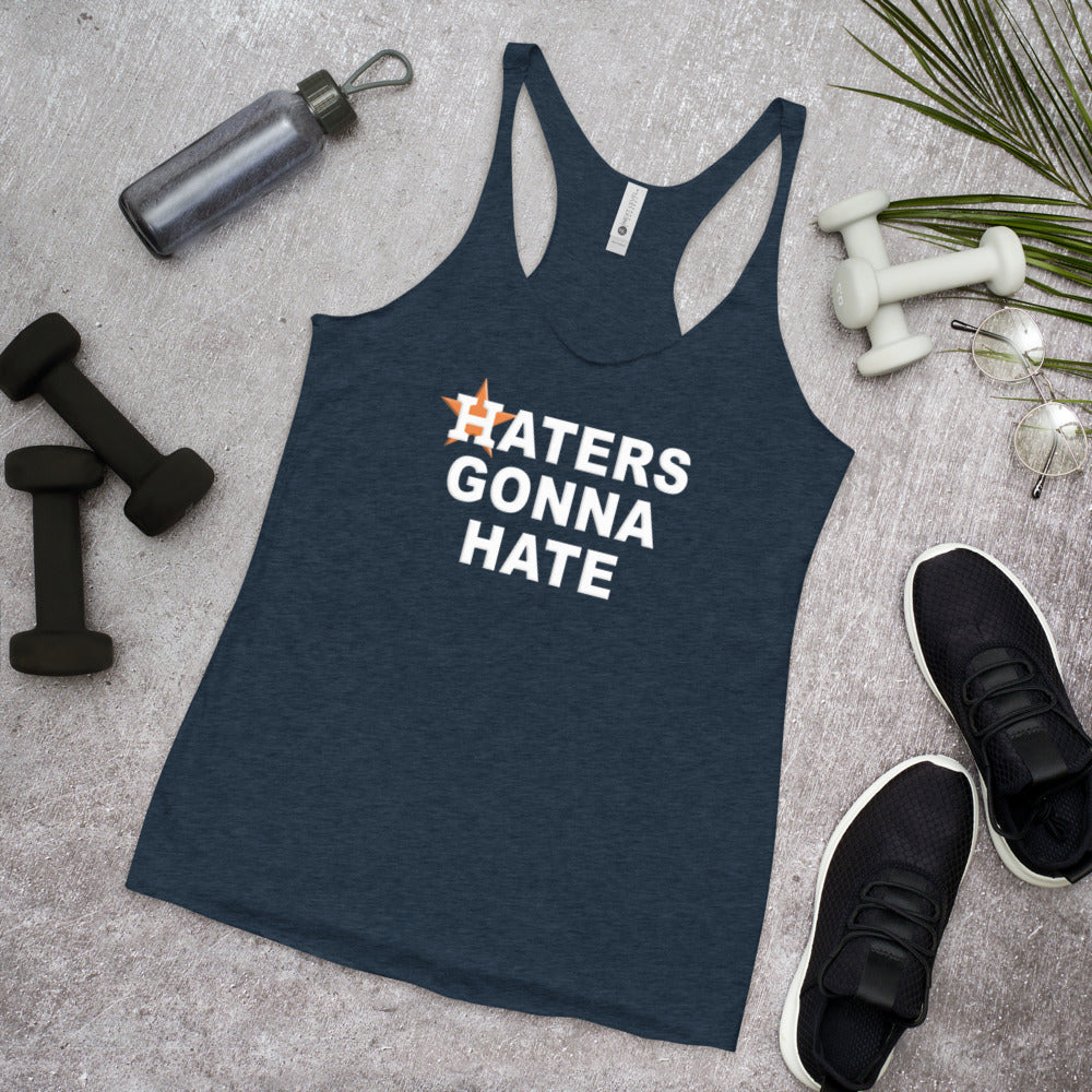 Haters Gonna Hate Funny Houston Baseball Fan Women's Racerback Tank Top