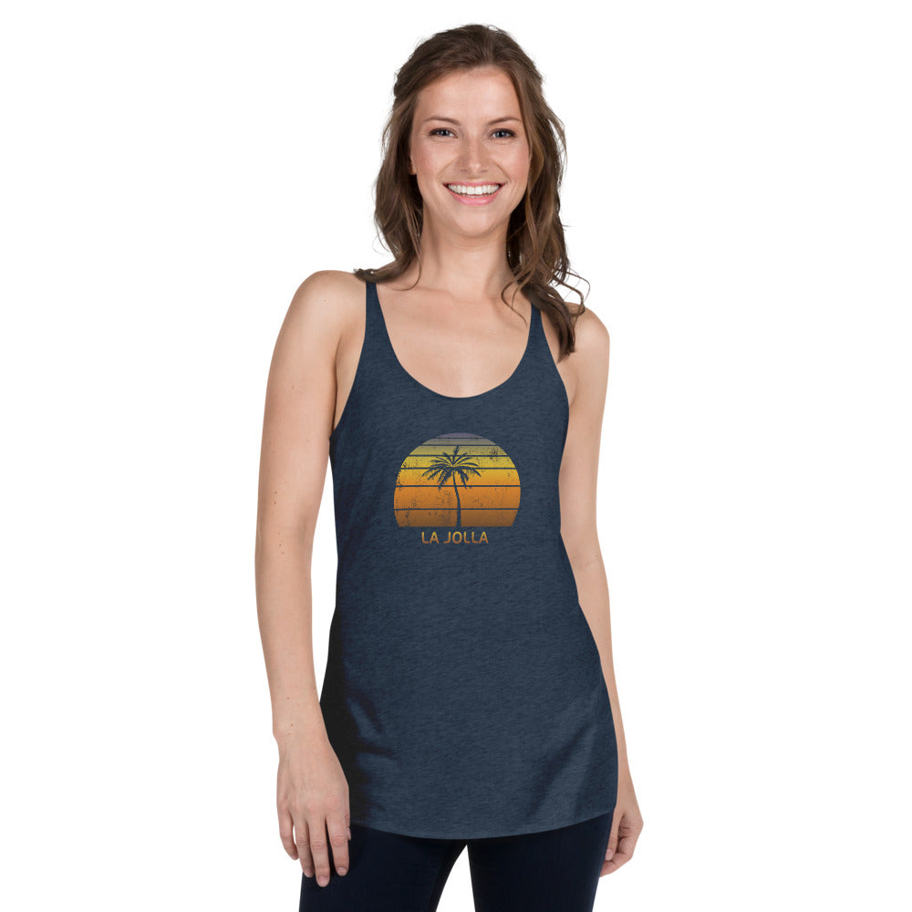 Vintage La Jolla California Beach Women's Racerback Tank Top Sunset Vacation