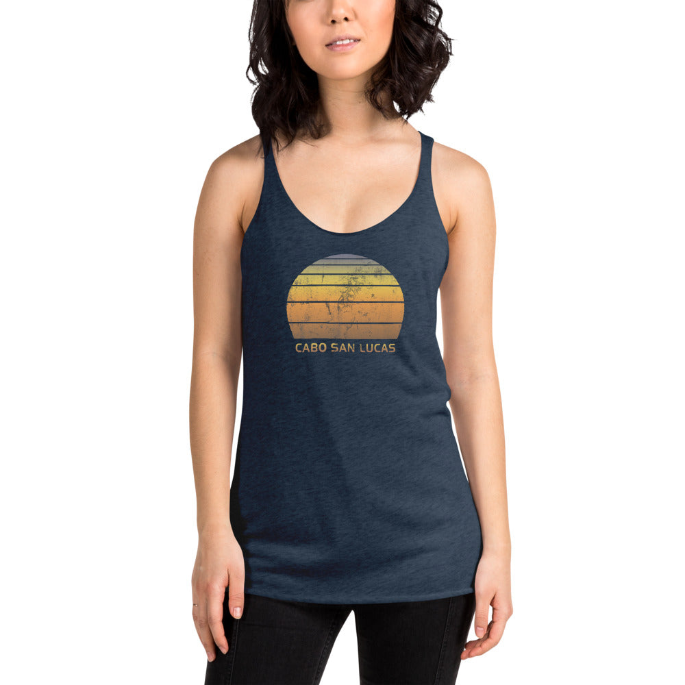 Retro Cabo San Lucas Mexico Mexican Beach Vacation Souvenir Women's Racerback Tank Top