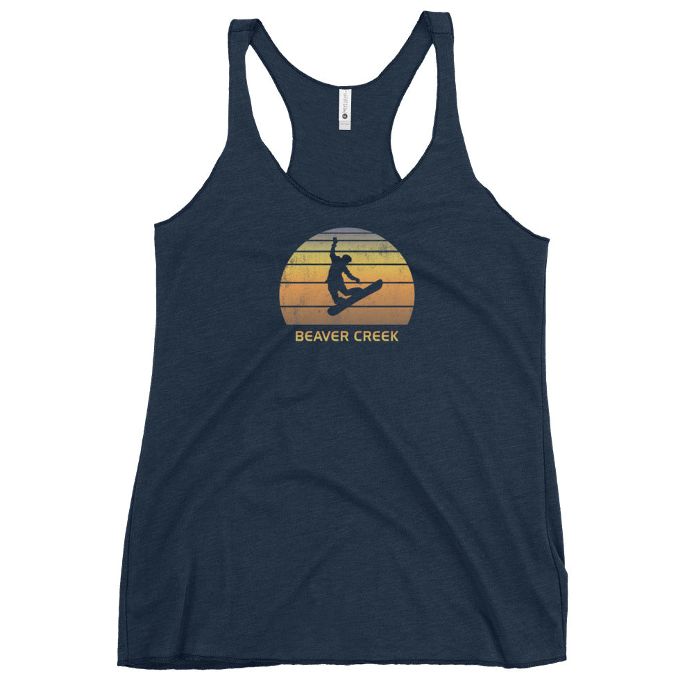 Retro Beaver Creek Colorado Snowboarding Fan Women's Racerback Tank Top