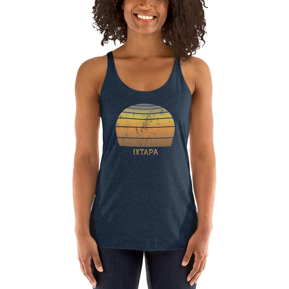 Retro Ixtapa Mexico Mexican Beach Vacation Souvenir Women's Racerback Tank Top