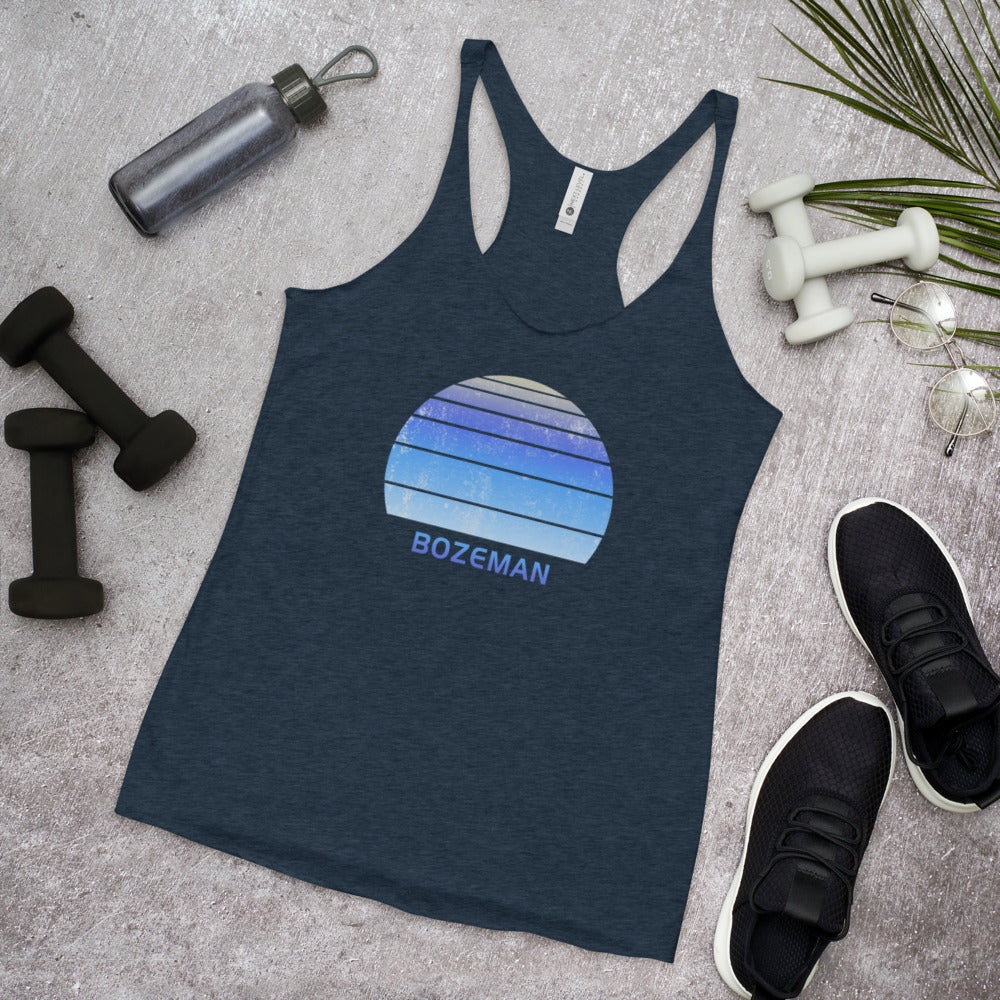Retro Bozeman Montana Ski Skiing Fan Women's Racerback Tank Top