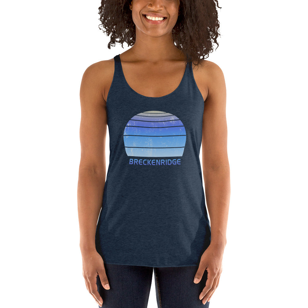 Retro Breckenridge Colorado Ski Skiing Fan Women's Racerback Tank Top