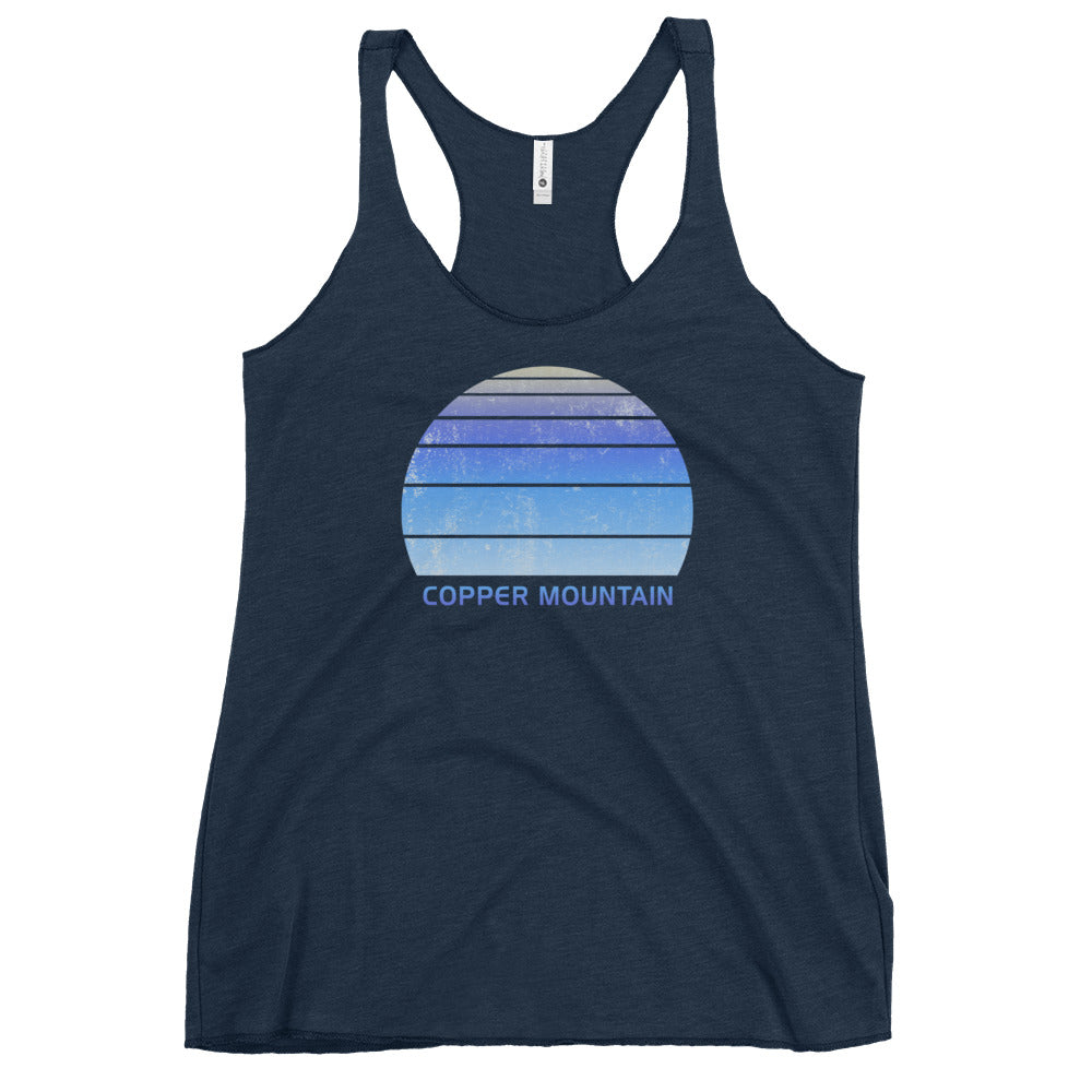 Retro Copper Mountain Colorado Ski Skiing Fan Women's Racerback Tank Top