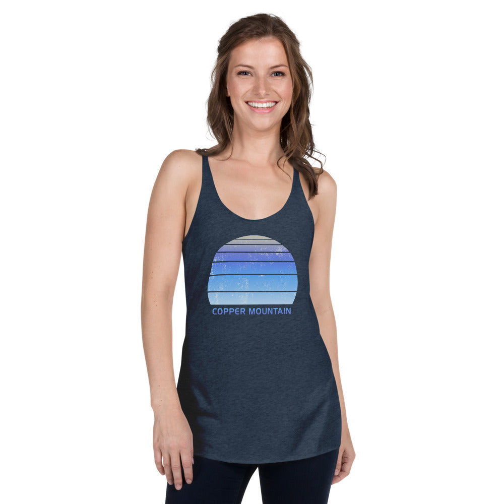 Retro Copper Mountain Colorado Ski Skiing Fan Women's Racerback Tank Top