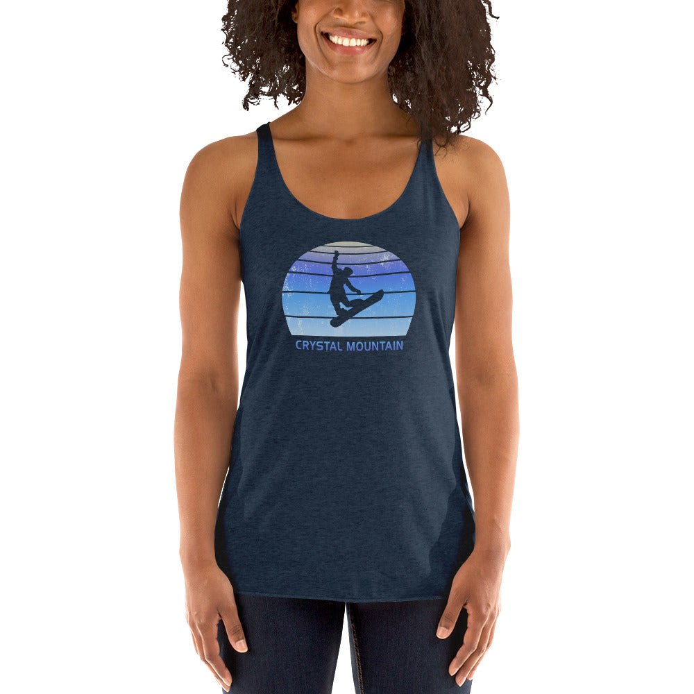 Retro Crystal Mountain Snowboarding Fan Women's Racerback Tank Top