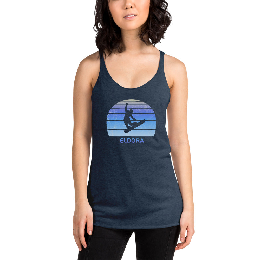 Retro Eldora Colorado Snowboarding Fan Women's Racerback Tank Top