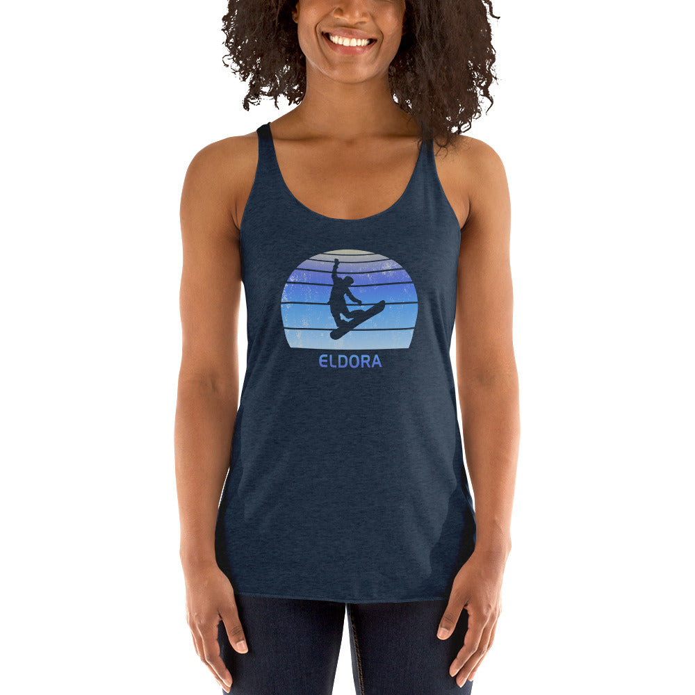 Retro Eldora Colorado Snowboarding Fan Women's Racerback Tank Top