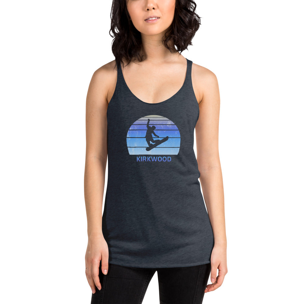 Retro Kirkwood California Snowboarding Fan Women's Racerback Tank Top