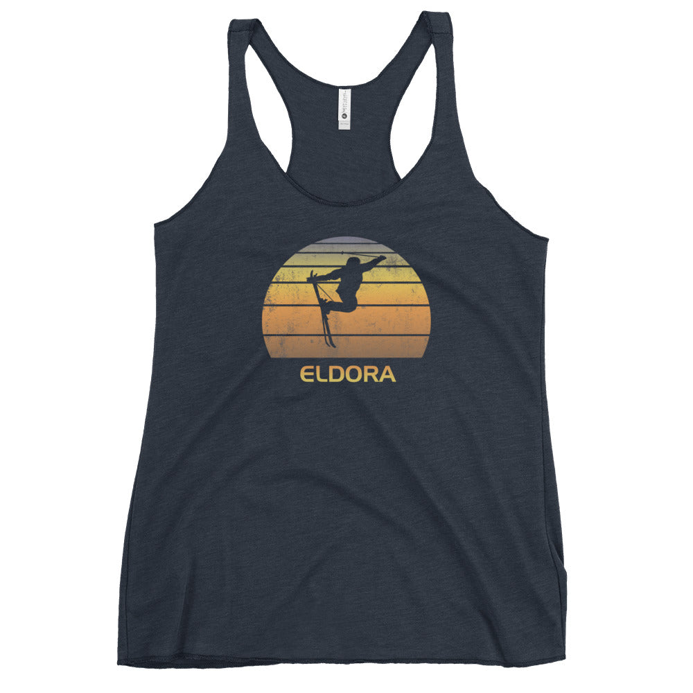 Cool Retro Eldora Colorado Skiing Ski Fan Women's Racerback Tank Top