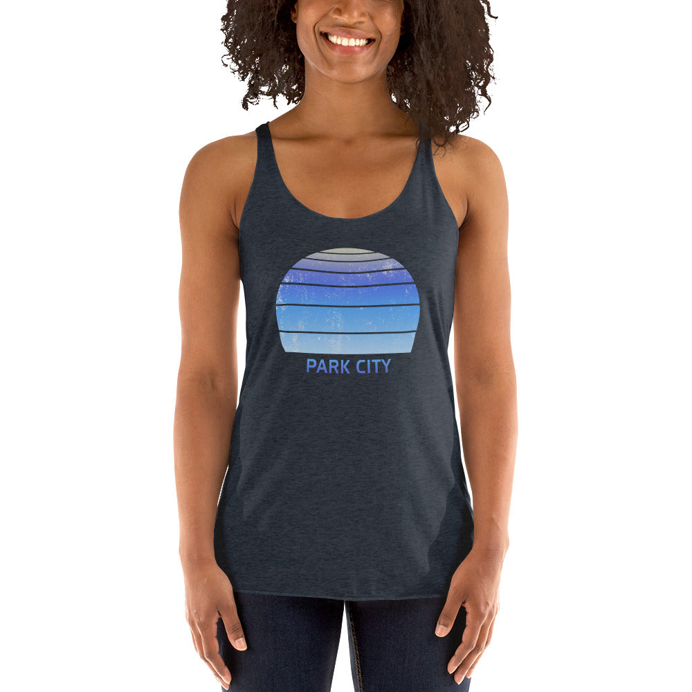 Retro Park City Utah Ski Skiing Fan Women's Racerback Tank Top