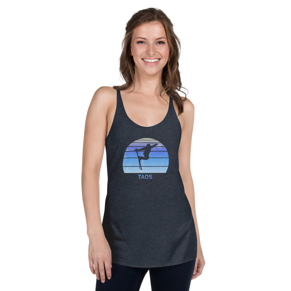 Retro Taos New Mexico Skiing Fan Women's Racerback Tank Top