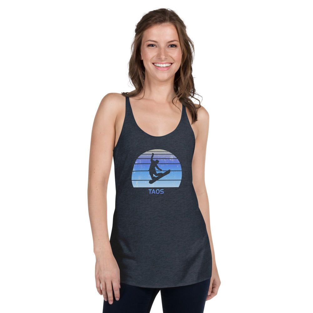 Retro Taos New Mexico Snowboarding Fan Women's Racerback Tank Top